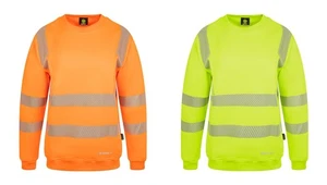 Beeswift Hi-vis Women Sweatshirt Fleece Fabric Retro Reflective Orange, Yellow - Picture 1 of 5