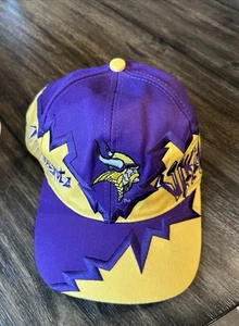 Vintage 90's Drew Pearson Snapback NFL Minnesota Vikings Jagged Edge Shockwave - Picture 1 of 10