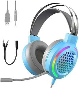 MAMBA SNAKE M12 Gaming Headset Ps4, Rainbow LED Backlit Headphones Gaming - Picture 1 of 19