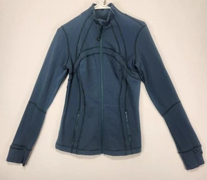Lululemon Define Jacket Nulu Teal Green Size 8 Womens Athleisure Yoga Hiking EUC - Picture 1 of 9