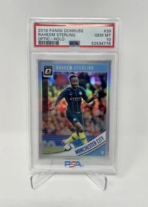 2018-19 Donruss Raheem Sterling #39 PSA 10 Holo Manchester City / Chelsea - Bild 1 von 2