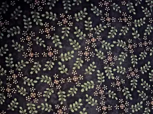 Best Friends by Sandy Gervais for Moda Green Florals on dark Black /Brown BTFE - Picture 1 of 6