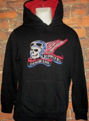 MENS DENIM & SUPPLY RALPH LAUREN BLACK HOODIE SWEATSHIRT SIZE S - Image 1 of 3