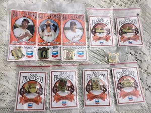 Hall of Famer San Francisco Giants Mays,McCovey,Perry,Dravecky, Chevron pins-Lot - Picture 1 of 8
