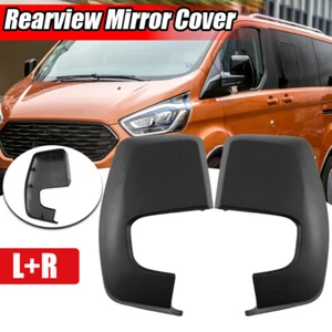 PAIR Rear View Mirro Cover Cap Matte Black For Ford Transit Custom 2012-2023 . - Picture 1 of 13