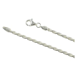 Cuerda de corte de diamante de plata esterlina 060 3 mm cadena de pulsera italiana 0,925 joyería - Imagen 1 de 13