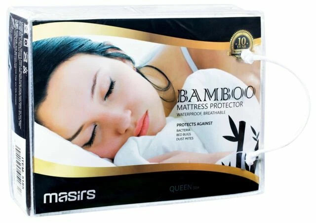 Masirs 5185 Bamboo Queen Size Mattress Protector - White