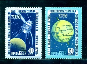 1960 Spazio, lato oscuro della Luna foto, mappa, navicella spaziale Luna 3, Russia, Mi.2336, MNH - Foto 1 di 1