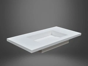 Bathroom Counter Top Basin Vanity Stone Solid Surface 600 750 900 1200mm Sizes - Picture 1 of 4