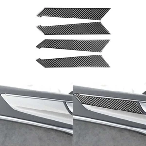 4pcs Soft Carbon Fiber Interior Door Knob Cover Trim For Audi A6 2019-2022 - Picture 1 of 7