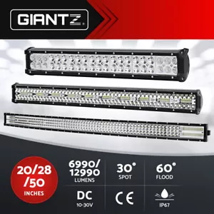 Giantz LED Driving Light 20/28/50 Inch Flood Spot Light Bar Driving Lamp - Picture 1 of 17