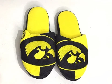 Iowa Hawkeyes Slippers Team Colors Logo NEW NCAA Two Toned House shoes-small Cover