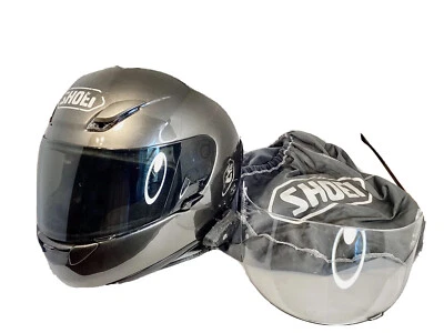 SHOEI GRAY RF-1000 Motorcycle Helmet  M W/ Microphone ￼+ Clea￼r Sheild +Bag READ - Imagem 1 de 4