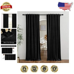 Stylish Velvet Room Divider Curtains - Energy Efficient Blackout Panels, 84" - Picture 1 of 8