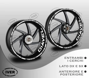 Adesivi cerchi moto ducati diavel bianchi - Picture 1 of 3