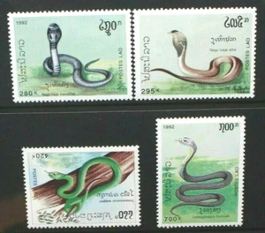 LAOS 1992 Snakes: Cobras Pit Viper. Set of 4. Mint Never Hinged. SG1298/1301. - Picture 1 of 1