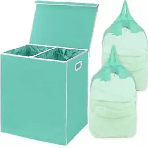 Simplehouseware Double Laundry Hamper with Lid and Removable Laundry Bags, - Picture 1 of 9
