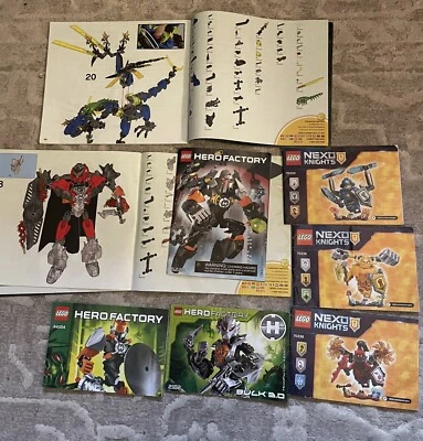 Lego Hero Factory Nexo Knights Lot Building Instructions Only 8 Booklets Used - Image 1 of 4