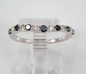 Black Diamond V Chevron Contour Wedding Ring 14K White Gold Size 5.25 - Picture 1 of 6