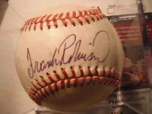 Frank Robinson Autographed AL Brown Ball Hall of Famer Orioles Certed JSA - Picture 1 of 2