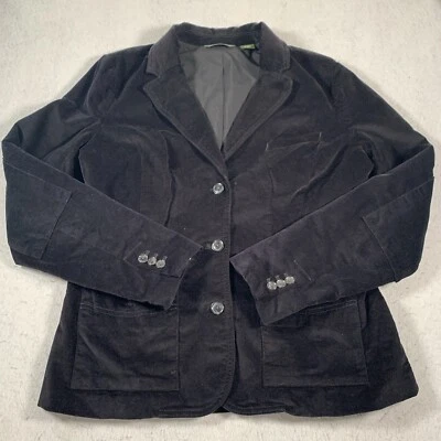 Blazer informal Eddie Bauer para mujer mediano negro terciopelo Foto 1 de 4