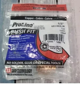 NEW Mueller Proline 1/2-in Copper Push-Fit Cap Fitting 1/2" 653-003LW SEALED! - Picture 1 of 4