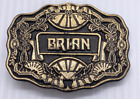 Vintage Name Brian Oden Belt Buckle Western Ornate Floral Design, Cowboy Rodeo