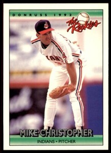 1992 Donruss The Rookies Mike Christopher Rookie .  Cleveland Indians #23