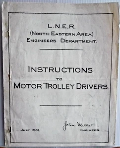 EA15 - 073 - LNER - Instructions to Motor Trolley Drivers - July 1931 - Picture 1 of 2