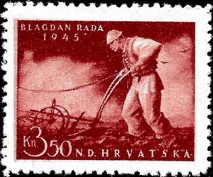 Croazia Sc#61 1945 Seconda Guerra Mondiale Germania Fascismo Lavoratore Festa del Lavoro MNH**🔥BLAGDAN RADA🔥 - Foto 1 di 1