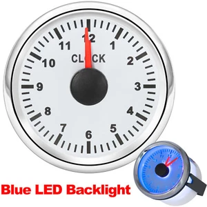 52mm Universal Clock Gauge Meter 0-120 Hours Blue LED for Car Truck Marine Boat - Picture 1 of 12