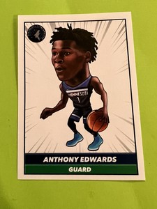 Anthony Edwards Rookie 2021-22 Panini NBA Sticker Card Collection #393 Wolves