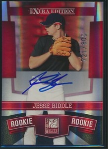 2010 Panini Elite Extra Edition Rookie Autograph Auto Jesse Biddle 721/800