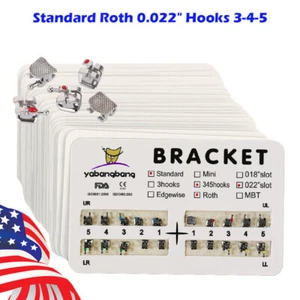 Dental Kieferorthopädische Brackets Zahnspange Standard Roth 0,022 Haken 3-4-5 - Bild 1 von 21