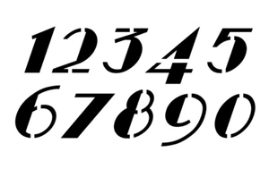 ART DECO 20s ITALIC Numbers Stencil - 3 Inch Fancy Font Address House Sheet S947 - Picture 1 of 3