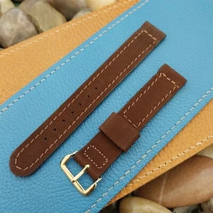 5/8" Gemex Brown Suede Single-Keeper nos Unused 1950s Vintage Watch Band - Picture 1 of 4