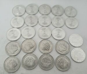 Vtg Lot of 24 Shell Gas Aluminum Coins Presidents Famous Americans Man In Space