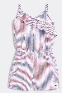 VINEYARD VINES GIRLS 14 ROMPER SEERSUCKER PLAYSUIT - Picture 1 of 8