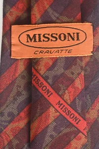 MISSONI MEN'S TIE PURPLE/STRIPED WIDTH: 3.50" LENGTH: 56" - Picture 1 of 3