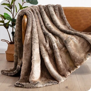Ultra Soft Faux Fur Luxury Blanket by Bare Home - Picture 1 of 60