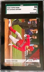 Topps Now Shohei Ohtani #72 2018 primera carrera triple SGC 96 como nuevo - Imagen 1 de 2