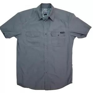 Volcom Stone Boardwear Y2K Button Up Shirt Men's L Charcoal Gray With Pockets - Picture 1 of 5