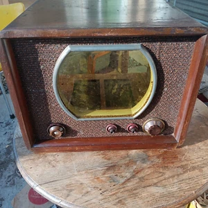 Vintage 1949 Hoffmann Vacuum Tube TV Wooden Cabinet Case - For Retro Projects - Picture 1 of 8