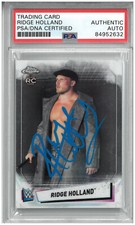 RIDGE HOLLAND SIGNED AUTOGRAPH SLABBED 2021 WWE TOPPS CHROME ROOKIE CARD PSA DNA