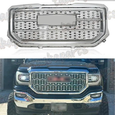 Chromed Grille For 2016 2017 2018 GMC Sierra 1500 Front Upper Grill 2019 Limited - Image 1 of 4