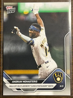 2025 Topps Now MLB #708 Andruw Monasterio Milwaukee Brewers - Image 1 of 2