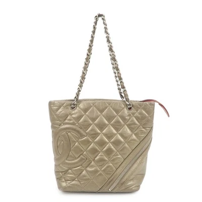 CHANEL Cambon Line Cotton Club Chain Shoulder Bag Tote Bag A34317 Auth Used F/S - Image 1 of 4