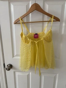 Victorias Secret Sexy Little Things Women 34B Nightie Babydoll Yellow Fembot Y2K - Picture 1 of 6