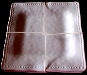 Tommy Bahama White Hobnail Square Melamine Dinner Plates Set of 4 New - Picture 1 of 4