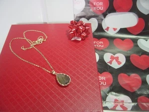 vintage-solid silver &gp- 18" unusual chain & superb natural labradorite pendent - Picture 1 of 13